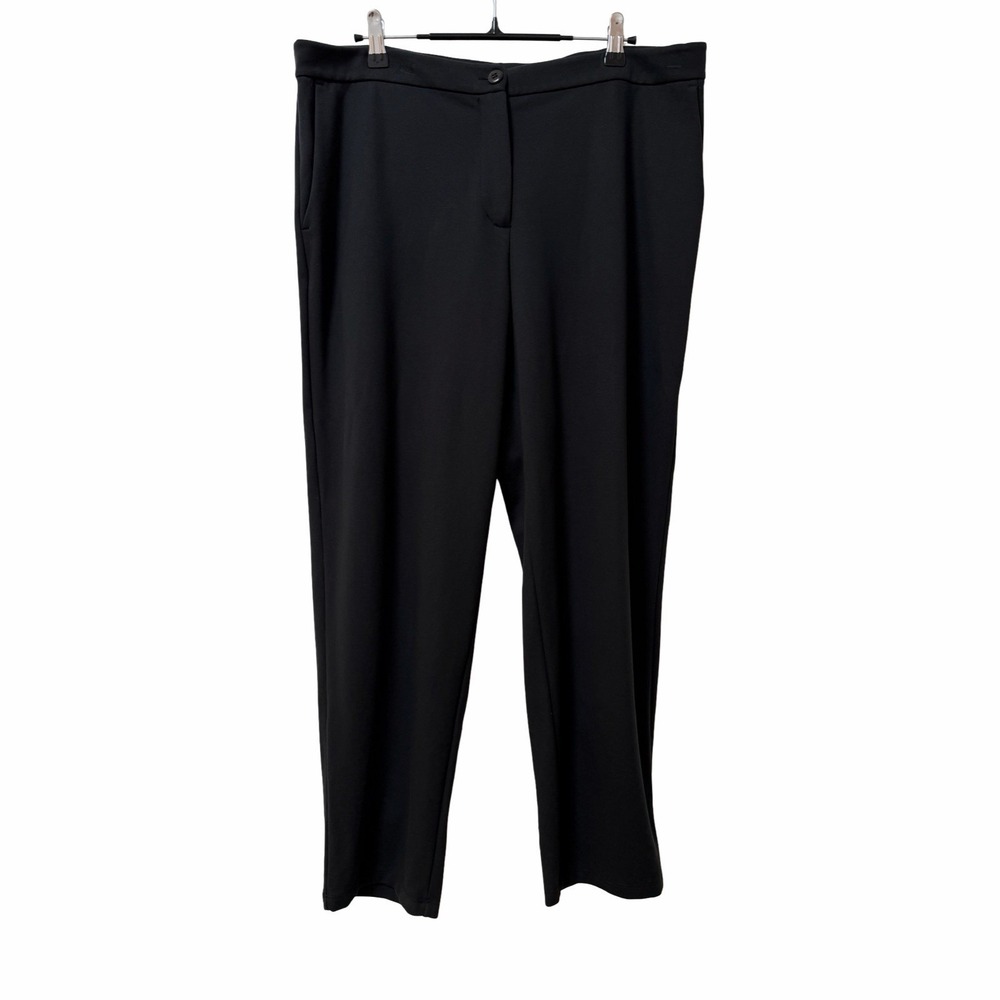 Eileen Fisher Womens Straight Leg Dress Pants Size L Black Stretch Office Career
